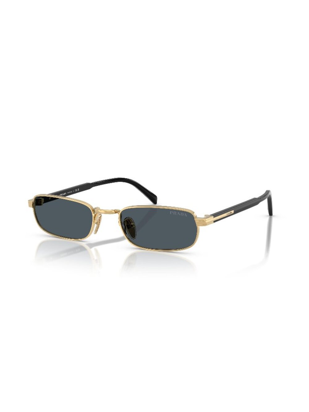New Prada Men's Sunglasses Gold Grey Lens Metal Frame PR B54S 5AK70B 54